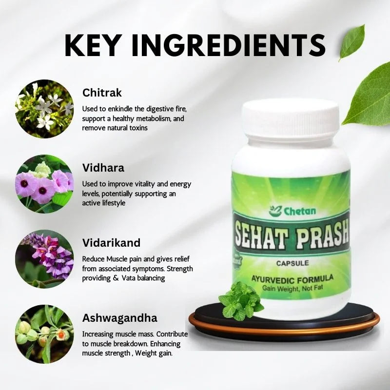 आयुर्वेदिक स्वास्थ्य लाभ वजन बढ़ाने वाला कैप्सूल वाला 